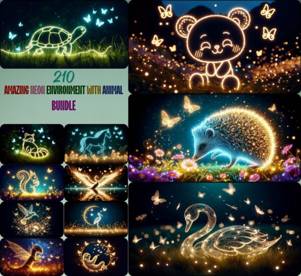 Amazing Neon Environment with Animal