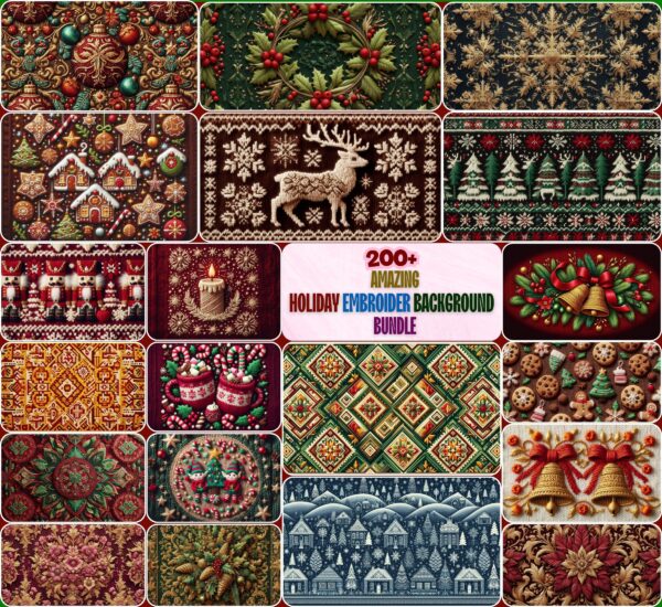 Amazing Holiday Embroider Background