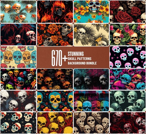 Stunning Skull Patterns Background