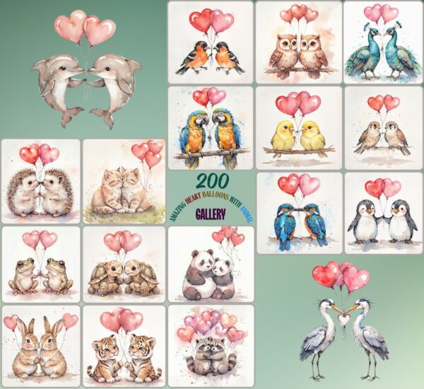 Amazing Heart Balloons With Animal