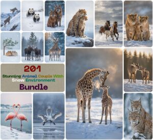Stunning Animal Couple With Snow Environment