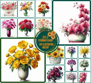 Stunning Flower Pot Illustration