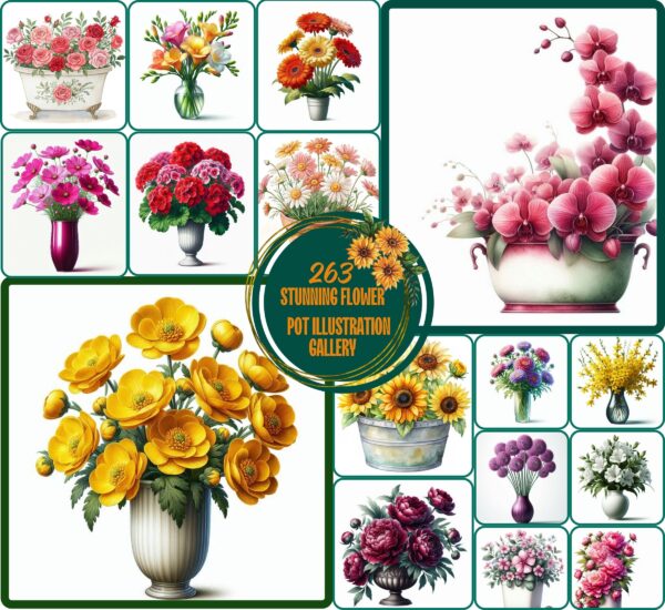 Stunning Flower Pot Illustration