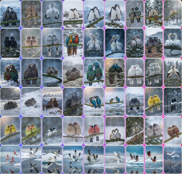 Stunning Bird With Snow Environment