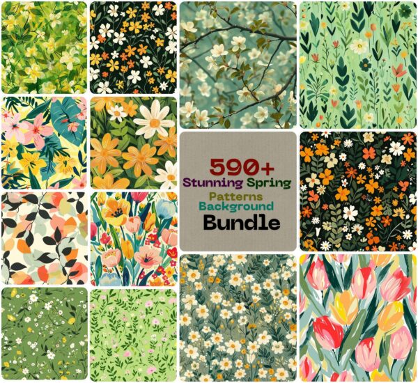 Stunning Spring Patterns Background Bundle