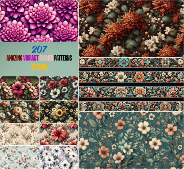 Amazing Vibrant Flower Patterns Texture