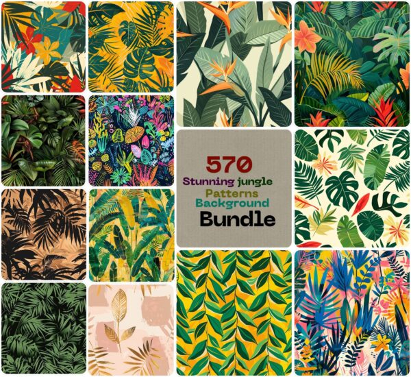 570+ Stunning Jungle Patterns Background Bundle