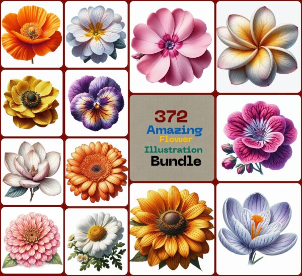 Amazing Flower Illustration Bundle