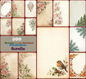 Stunning Vintage Parchment Illustration Bundle