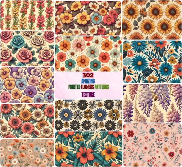 Amazing Printed Flowers Patterns Texture