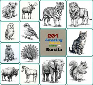 Amazing Animal Sketch Art Bundle