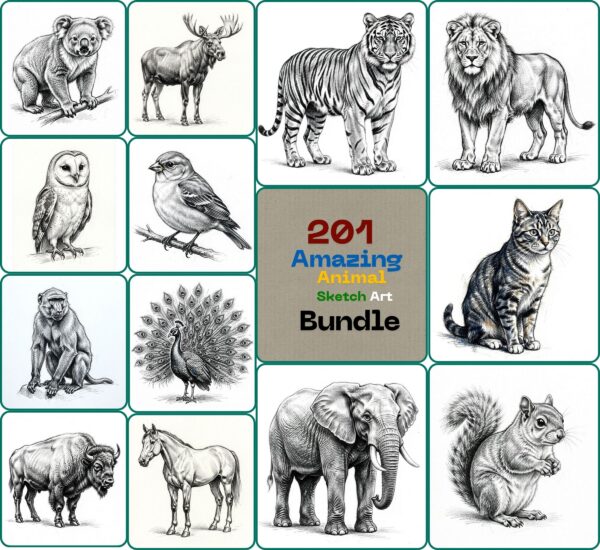 Amazing Animal Sketch Art Bundle