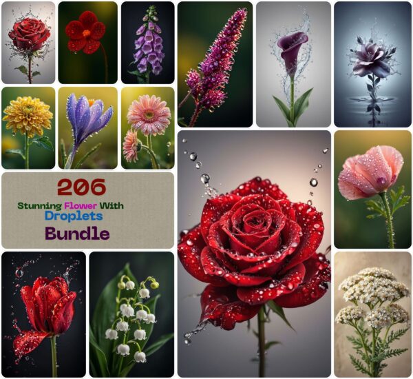 Stunning Flower With Droplets Bundle