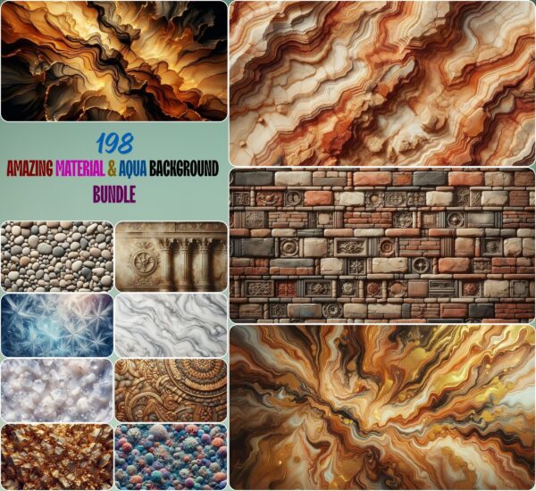 Amazing Material & Aqua Background Bundle