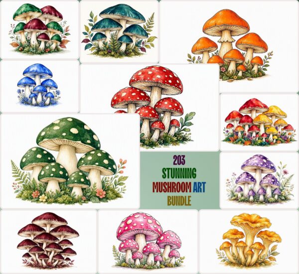 Stunning Mushroom Art Bundle