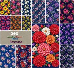 Amazing Flowers Print Texture