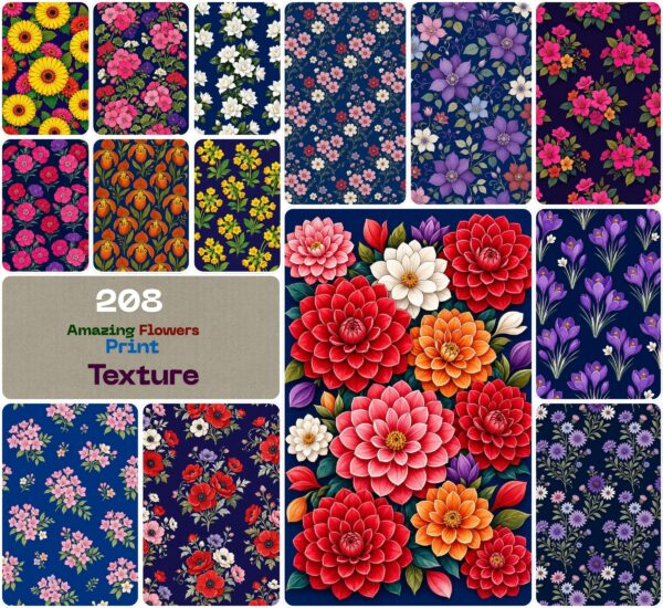 Amazing Flowers Print Texture