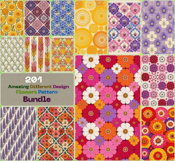 Amazing Different Design Flowers Pattern Bundle