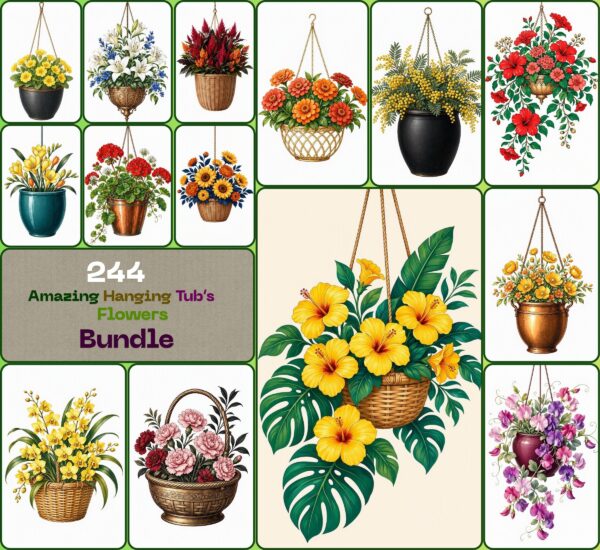 Amazing Hanging Tub's Flowers Bundle