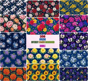 Amazing Different Flowers Background Bundle