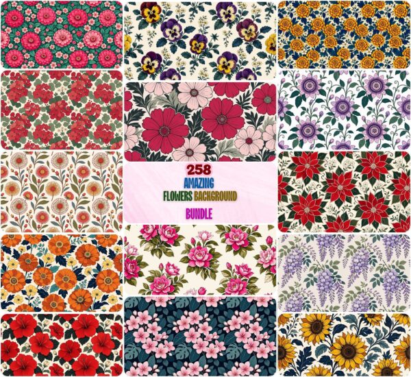 Amazing Flowers Background Bundle