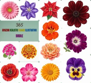 Amazing Realistic Flower Illustration Bundle